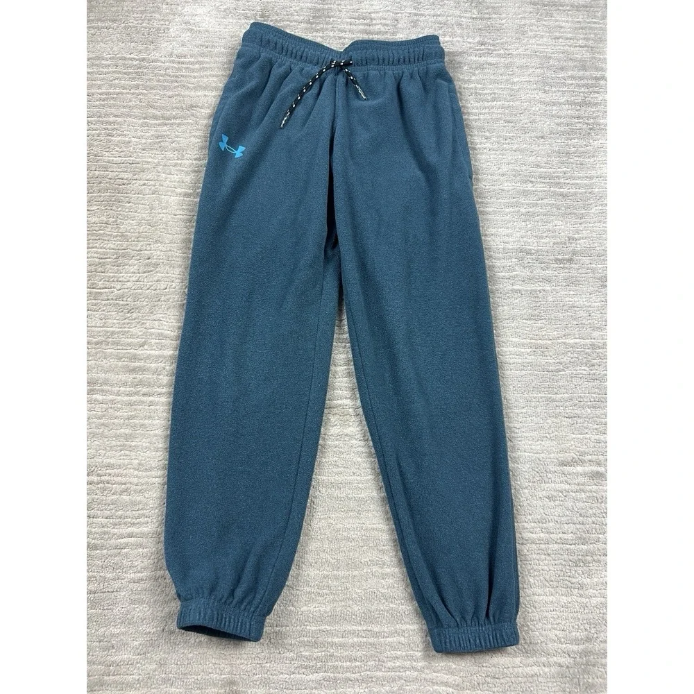 Under Armour Joggers Boys YSM Youth Small Blue Pull On Elastic Waist Loose